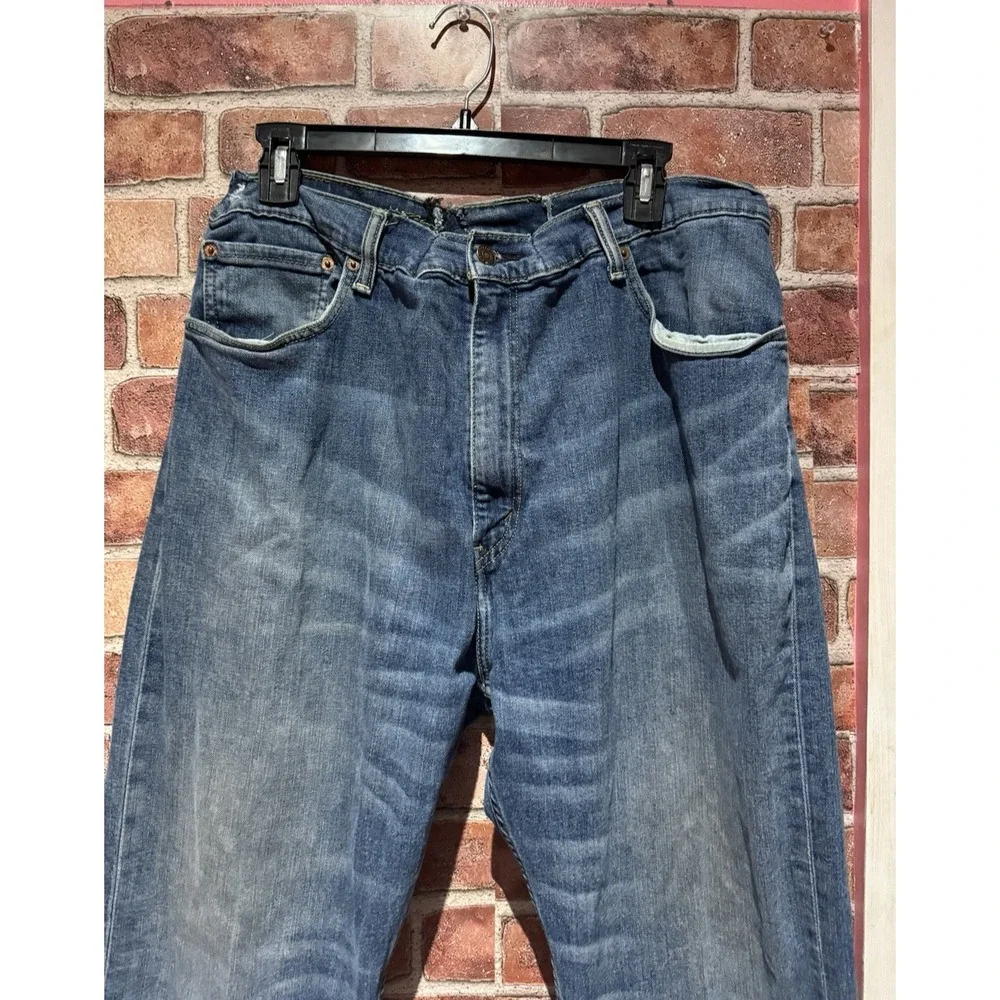 Levi Straus & Co 505 Denim Jeans Men's W42XL32 DarkWash WideLeg Regular Straight